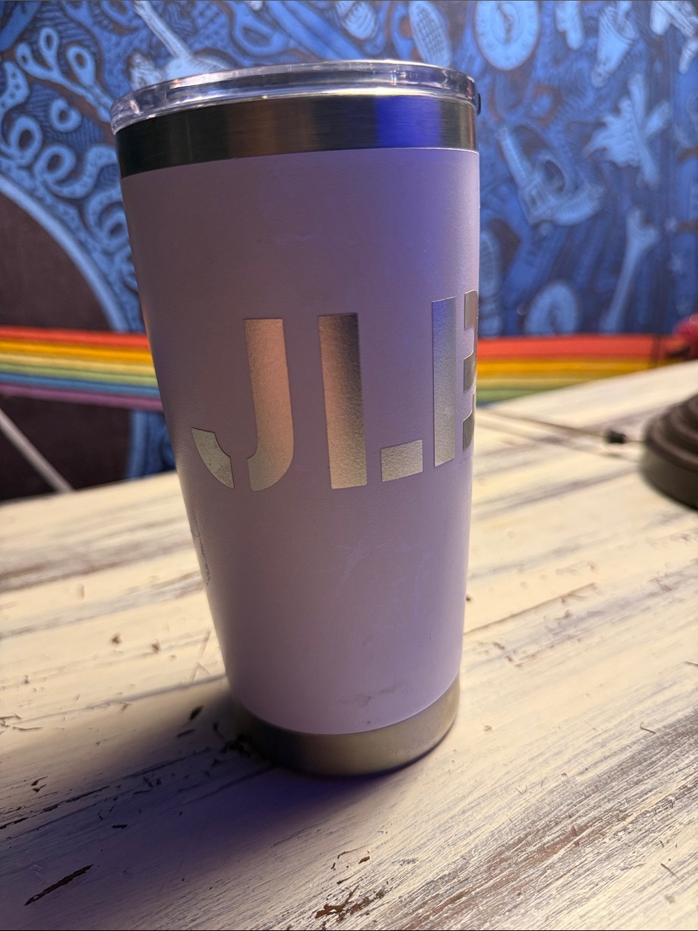 Yeti Lavender Travel Tumbler with Silver Trim